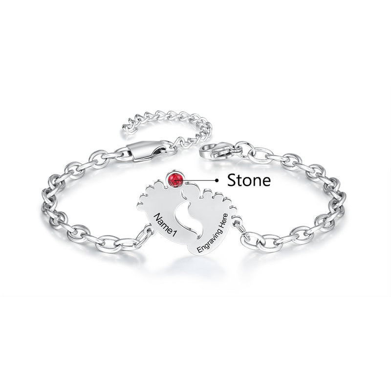 Stainless Steel Baby Feet Bracelet