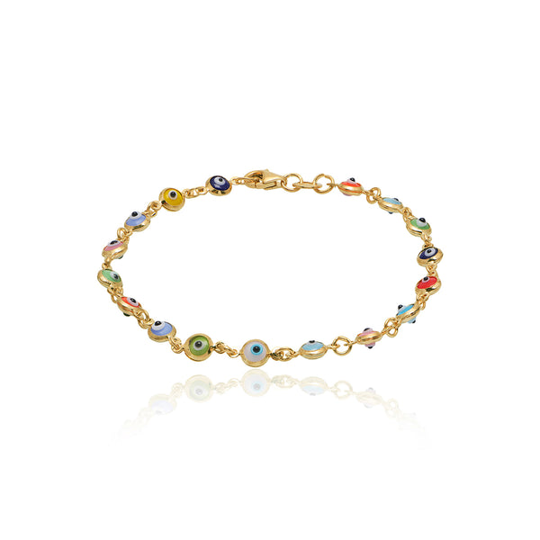 Sterling Silver Evil Eye Chain Bracelet