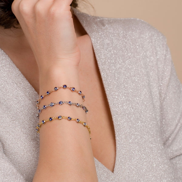 Sterling Silver Evil Eye Bracelet