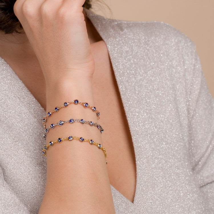 Sterling Silver Evil Eye Bracelet