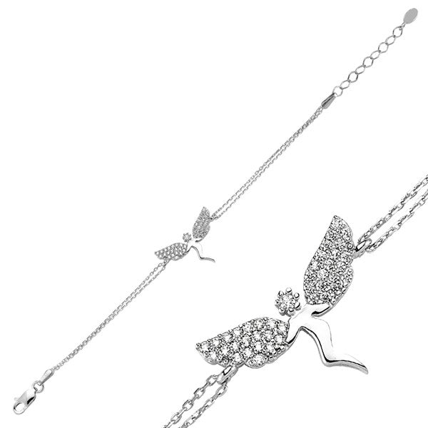 925 Sterling Angel Bracelet Fairy Bracelet Women Sterling Silver Bracelet