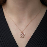 925 Sterling Baguette Stone Angel Necklace