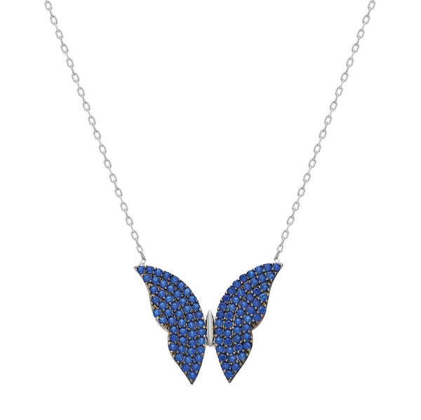Royal Blue Butterfly Necklace