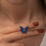 Royal Blue Butterfly Necklace