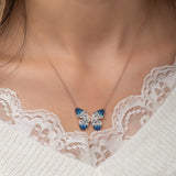 925 Sterling Silver Color Transition Butterfly Necklace