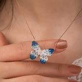 925 Sterling Silver Color Transition Butterfly Necklace