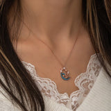 925 Sterling Moon Star Fairy Woman Sterling Silver Necklace