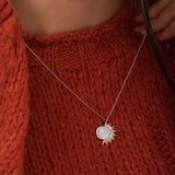 925 Sterling Moon and Sun Compatible Necklace Women's Sterling Silver Necklace