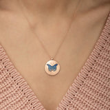 925 Sterling Silver Plate Butterfly Necklace