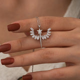 925 Sterling Silver Baguette Stone Angel Necklace Women Sterling Silver Necklace