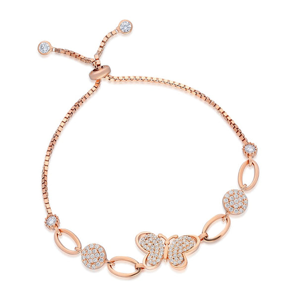925 Sterling Silver Butterfly Bracelet for Women