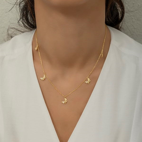 Butterfly Chain Necklace Gold