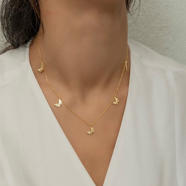 Butterfly Chain Necklace Gold