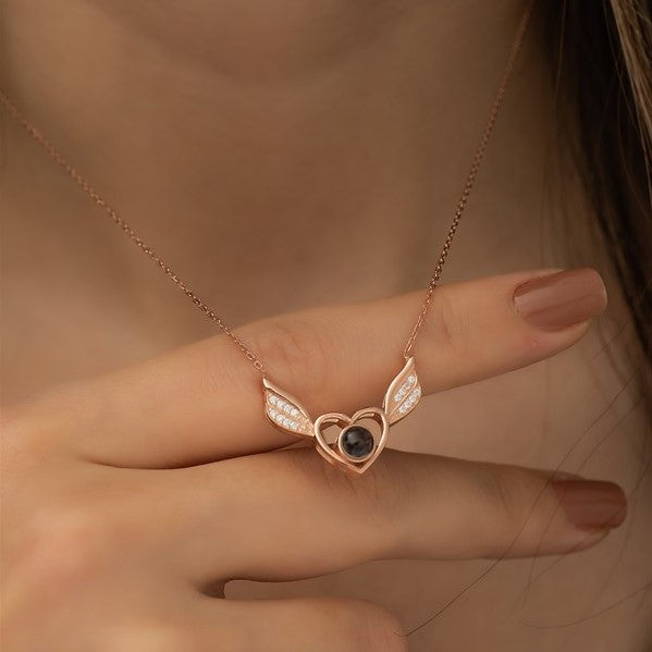 925 Sterling Silver I Love You In 100 Languages Heart Angel Wing