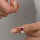 925 Sterling Silver Pearl Detail Butterfly Necklace