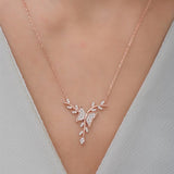 925 Sterling Silver Rose Butterfly Necklace