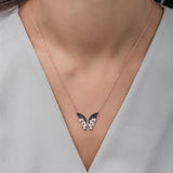 925 Sterling Silver Spotted  Butterfly Necklace