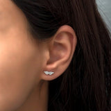 925 Sterling Silver Tiny Angel Wing Earrings