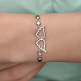 925 Sterling Silver Zircon Stone Angel Wing Bracelet