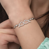 925 Sterling Silver Zircon Stone Angel Wing Bracelet