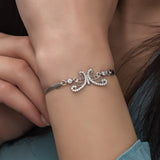 925 Sterling Silver Zircon Stone Butterfly Bracelet