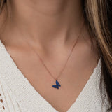 Blue Crystal Butterfly Necklace