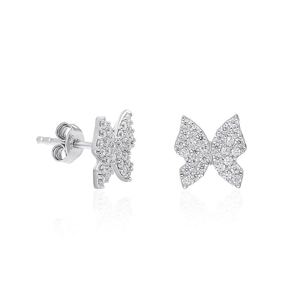925 Sterling Tiny Butterfly Earrings Women's Sterling Silver Earrings