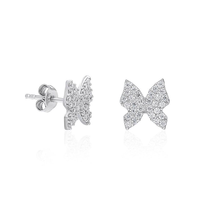 925 Sterling Tiny Butterfly Earrings Women's Sterling Silver Earrings