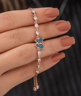 925 Sterling Turquoise Butterfly Bracelet Women Silver Bracelet