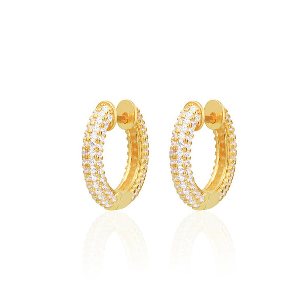 Sterling Silver Hoop Earrings with CZ