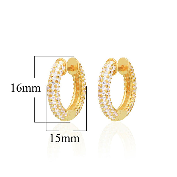 Sterling Silver Hoop Earrings with CZ