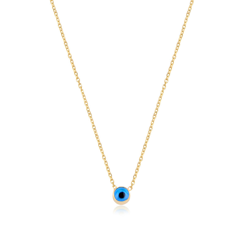 Glass Eye Gold platedPlated Silver Necklace