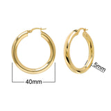 Sterling Silver Hoop Earrings 40 mm