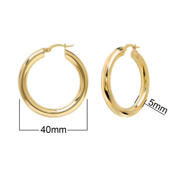 Sterling Silver Hoop Earrings 40 mm
