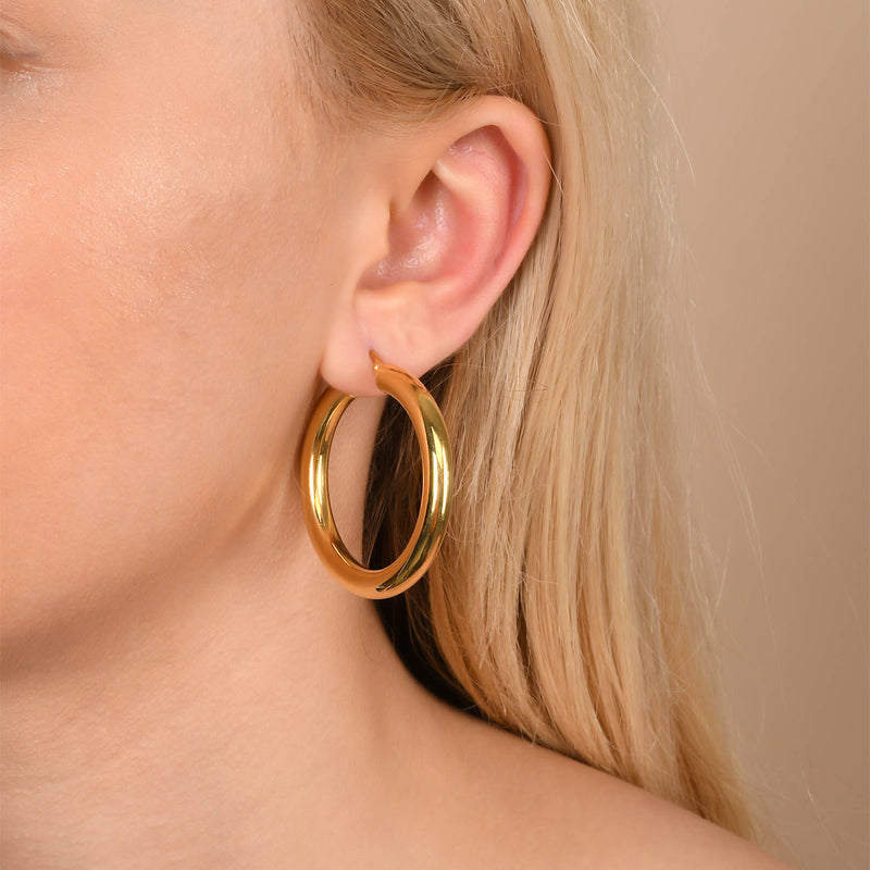 Sterling Silver Hoop Earrings 40 mm