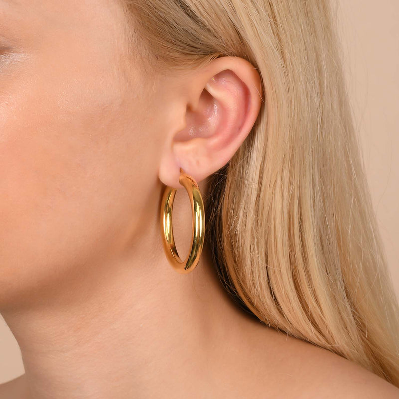 Sterling Silver Hoop Earrings 40 mm