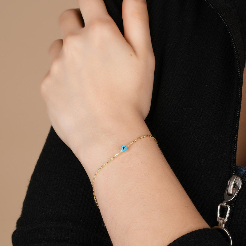 Minimalist Gold Evil Eye Bracelet