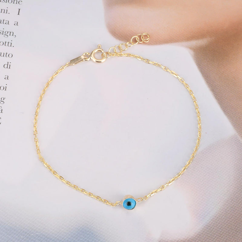Minimalist Gold Evil Eye Bracelet