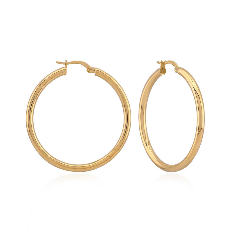 40 mm Dangle Sterling Silver Hoop Earrings