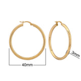 40 mm Dangle Sterling Silver Hoop Earrings