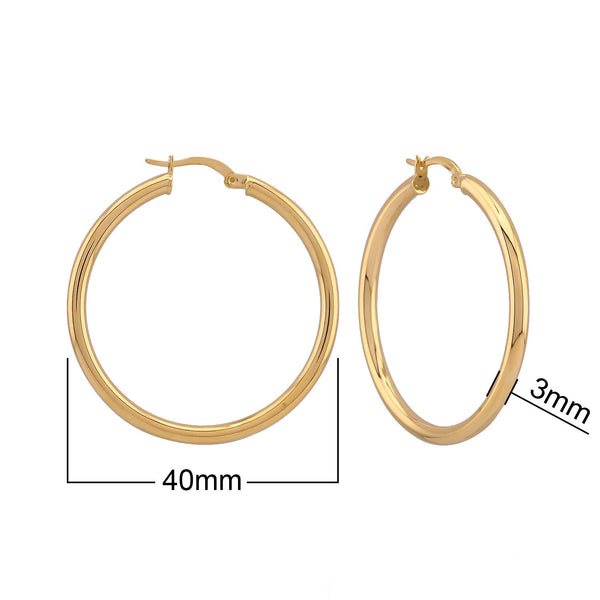 40 mm Dangle Sterling Silver Hoop Earrings