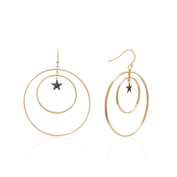 Sterling Silver Hoop Earrings with CZ