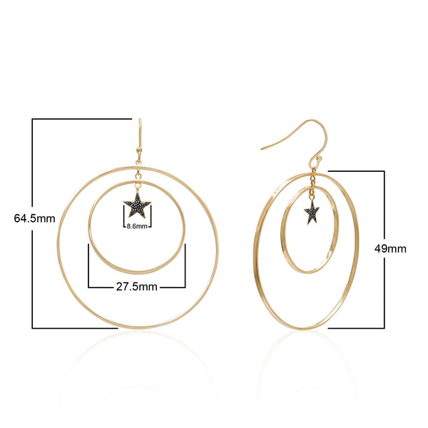 Sterling Silver Hoop Earrings with CZ