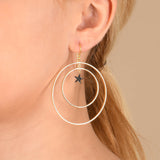 Sterling Silver Hoop Earrings with CZ