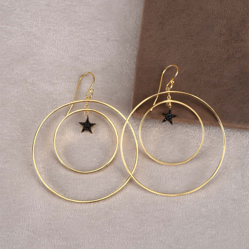 Sterling Silver Hoop Earrings with CZ