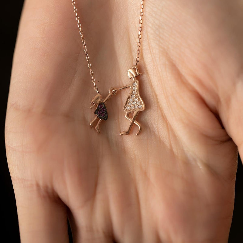 Mother & Child Sterling Silver Necklace