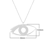 Sterling Silver Evil Eye Necklace with CZ