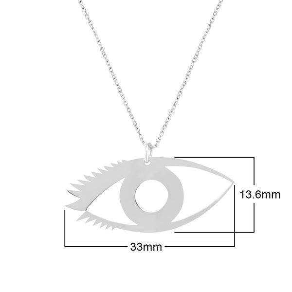 Sterling Silver Evil Eye Necklace with CZ