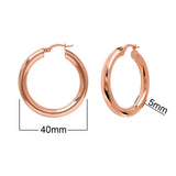 Sterling Silver Hoop Earrings 40 mm