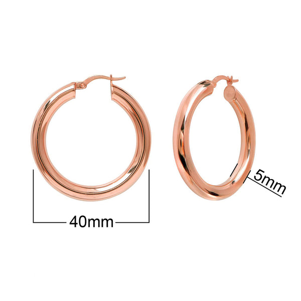 Sterling Silver Hoop Earrings 40 mm